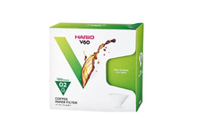 Load image into Gallery viewer, Box of Hario V60 coffee paper filters on a white background, size 02, box of 100