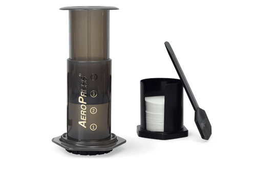 Aeropress brewer with filter papers