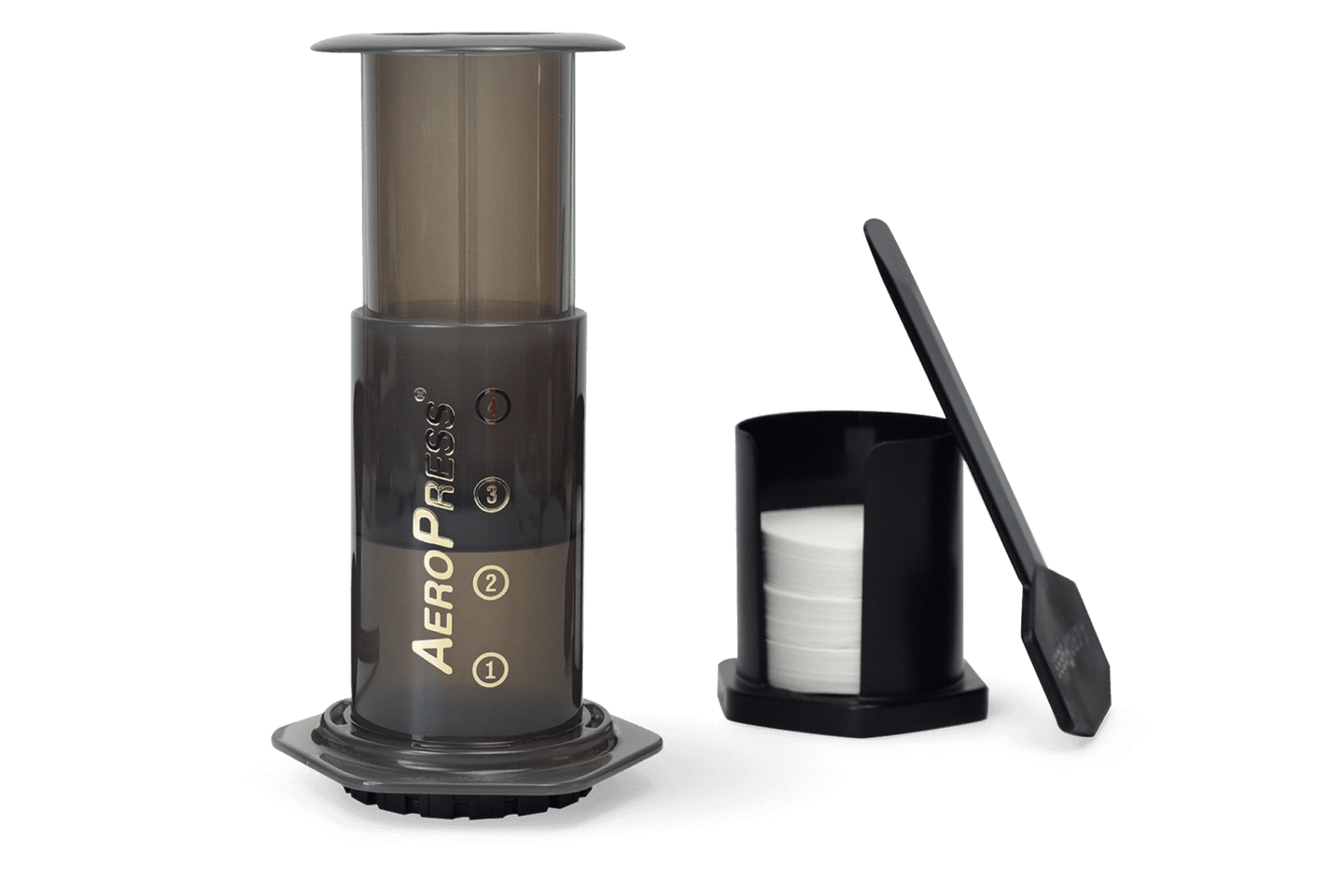 Aeropress brewer with filter papers